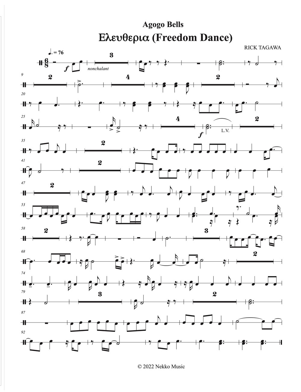 Agogo Bells Music for Eleutheria