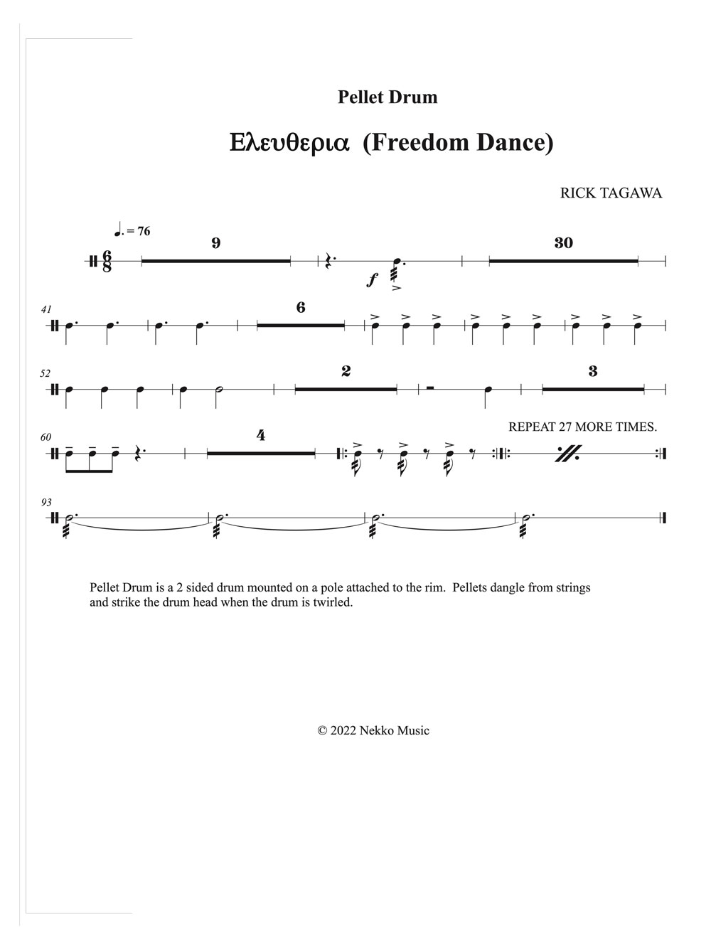 Pellet Drum Music for Eleutheria