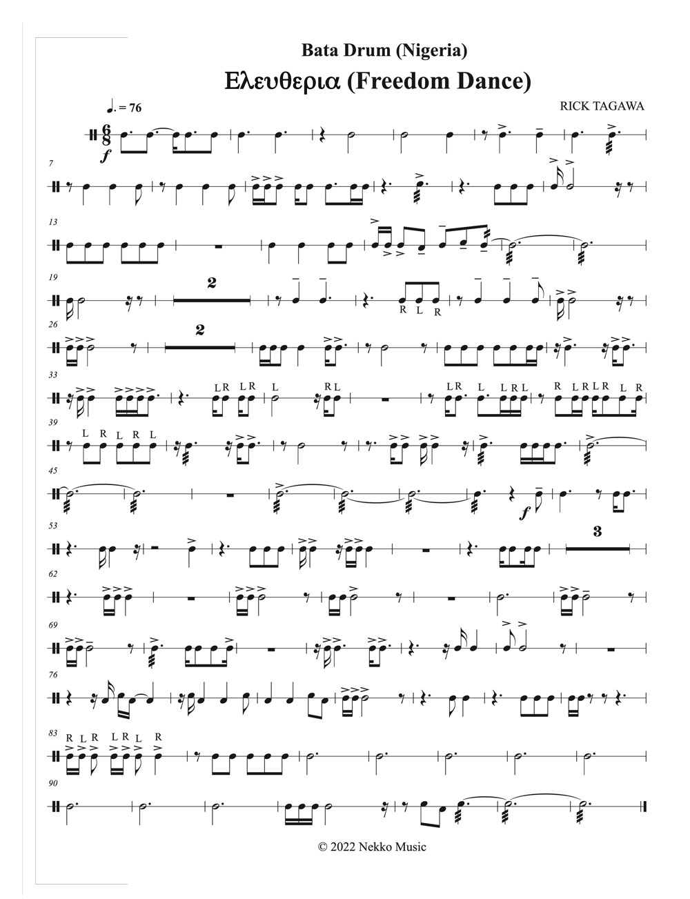 Bata Drum Music for Eleutheria