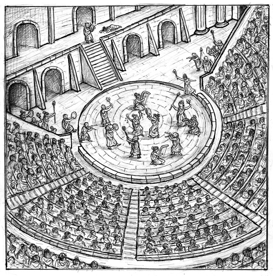 Dans  drawing of Greek Theatre